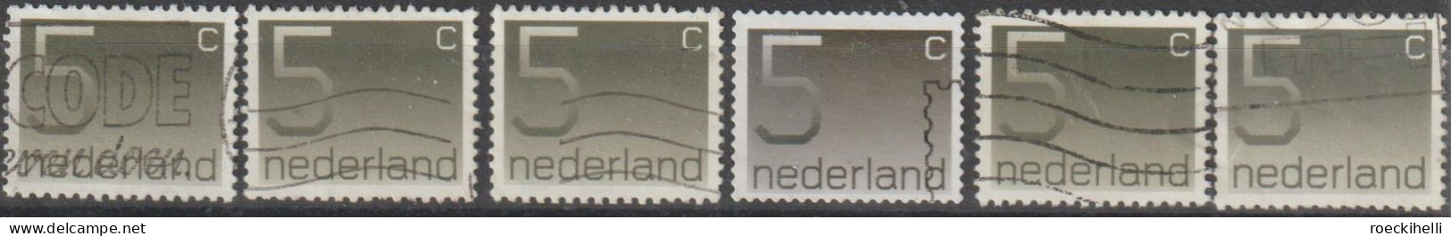 1976 - NIEDERLANDE - FM/DM "Ziffern" 5 C dkl'braungrau - o gestempelt - s. Scan (1065Ao 01-12 nl)