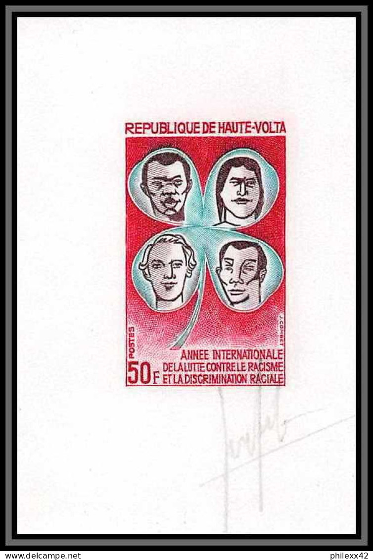 92371c Haute-Volta N°238 Racisme Against Racism 1971 Essai Proof Non Dentelé Imperf ** MNH Lot Epreuve Bande Coins Daté - Alto Volta (1958-1984)