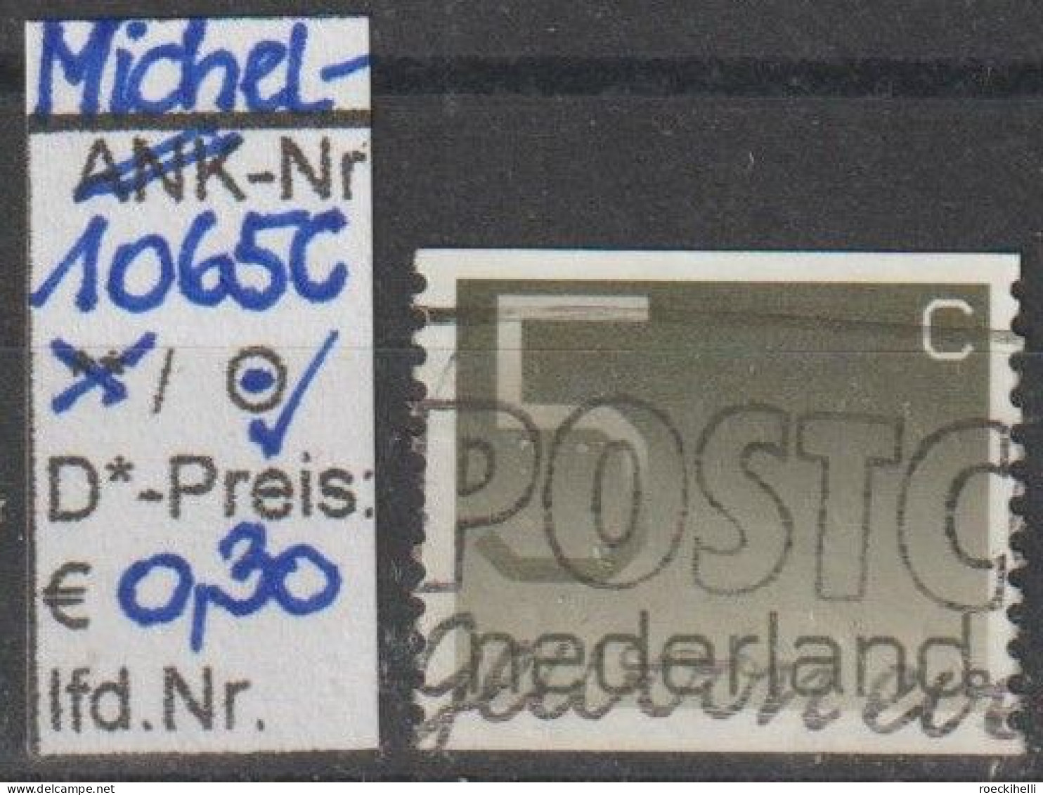 1976 - NIEDERLANDE - FM/DM "Ziffern" 5 C Dkl'braungrau - O Gestempelt - S. Scan (1065Co Nl) - Gebraucht