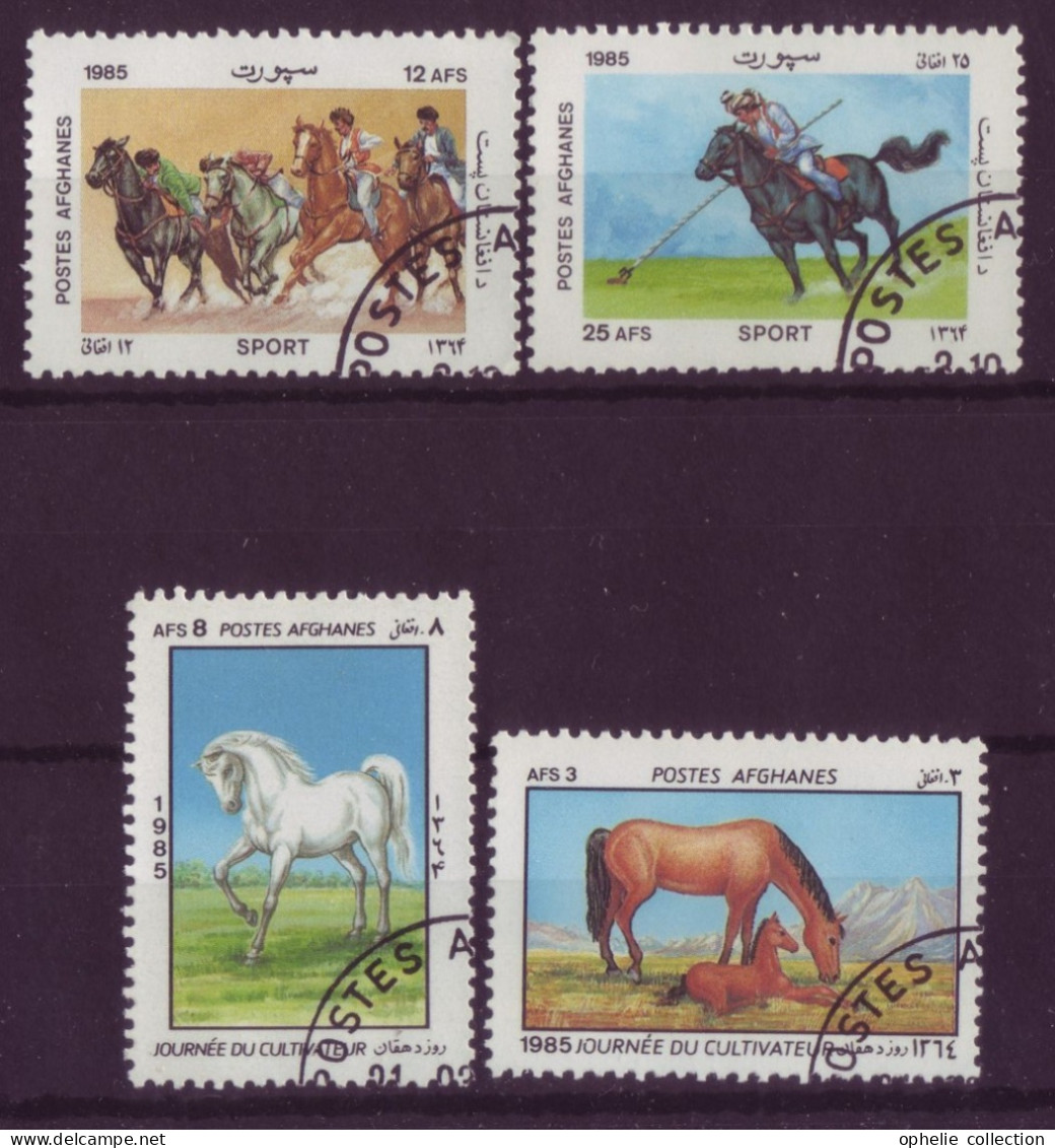 Asie - Afghanistan - Chevaux - 4 Timbres Différents - 6670 - Afghanistan