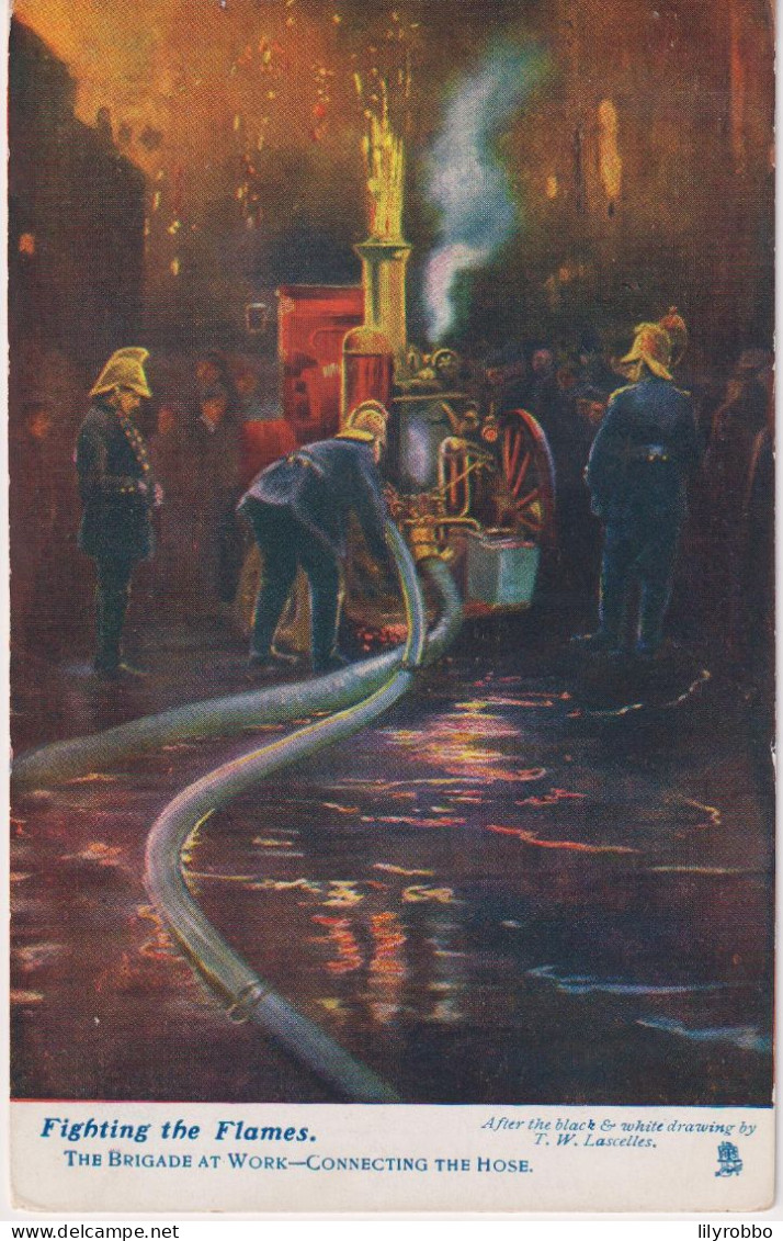 UK - Firemen. "Fightig The Flames" The Brigade At Work Connecting The House. Raphael Tuck Series 6459 - London PM 1905 - Feuerwehr