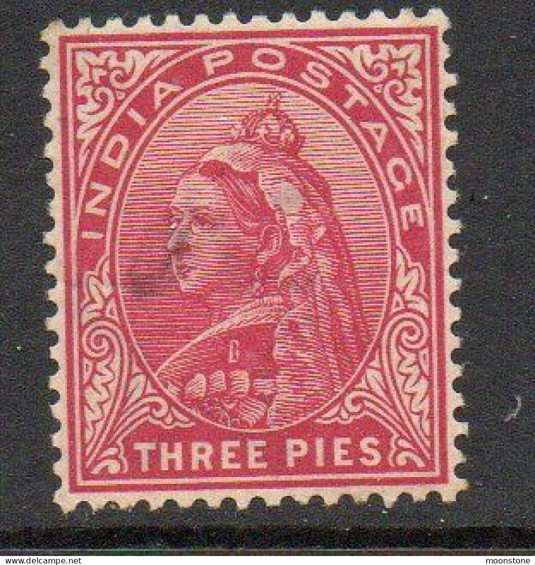 India 1899 3 Pies Analine-carmine, Wmk. Star, Used, SG 111 (E) - 1882-1901 Empire