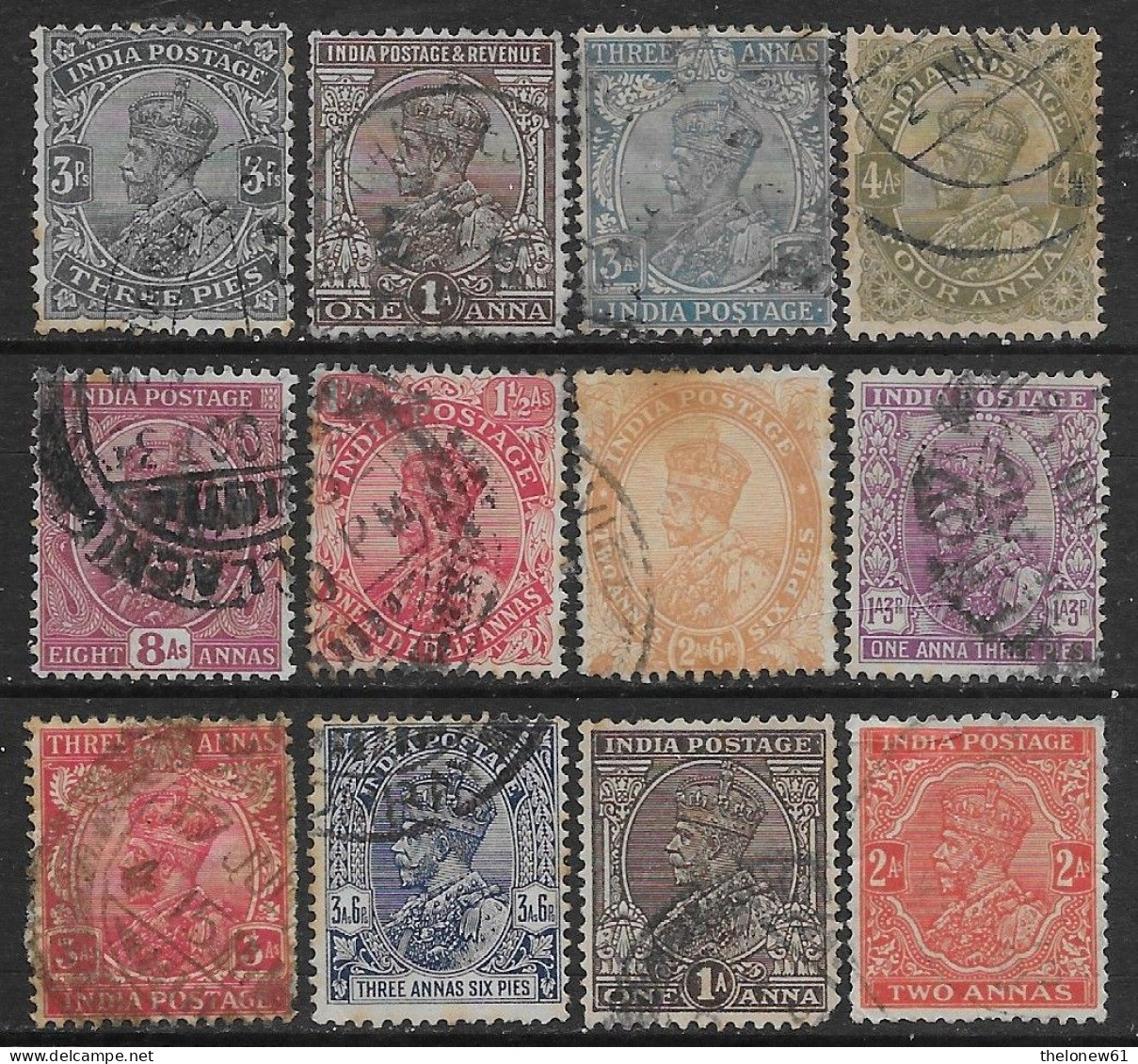 India British Colonies 1926-1934 India King George V 12val Mi N.100,102,104-106,115-116,131,133-134,136-137 US - 1902-11  Edward VII