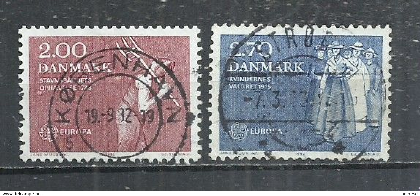 DENMARK 1982 - EUROPA - HISTORICAL EVENTS - CPL. SET - USED OBLITERE GESTEMPELT USADO - 1982