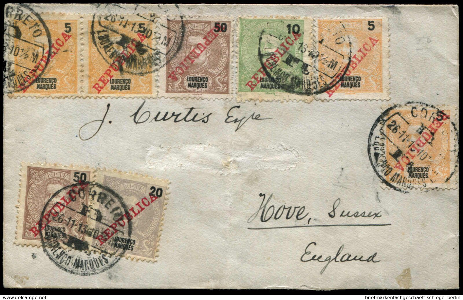 Lourenco Marques, 1913, 79K, 84K U.a., Brief - Autres - Afrique
