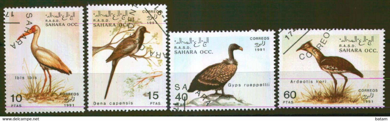 212 - Sahara 1991 - Birds - Used Set - Verzamelingen, Voorwerpen & Reeksen