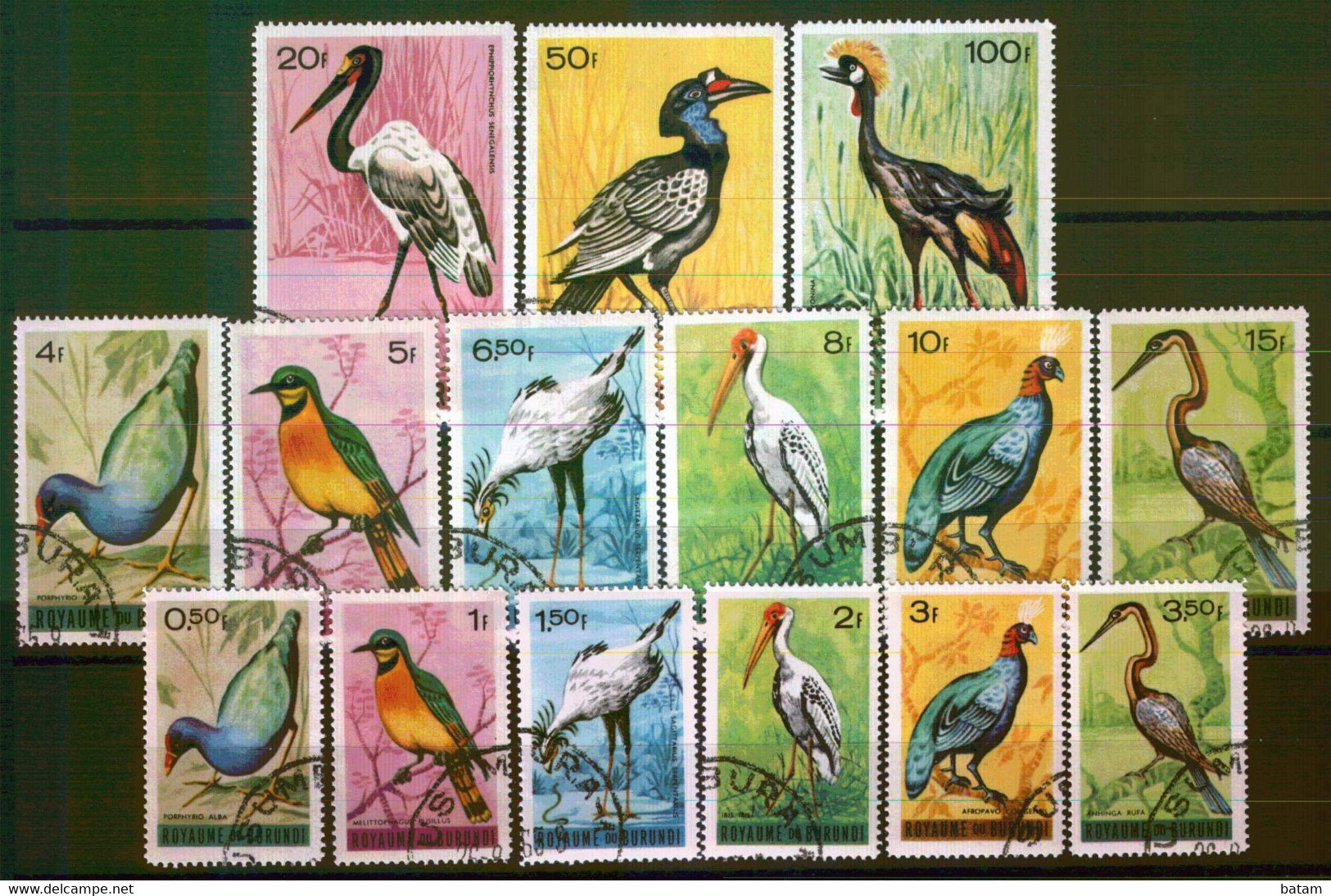 218 - Burundi - Birds - Used Set - Verzamelingen, Voorwerpen & Reeksen