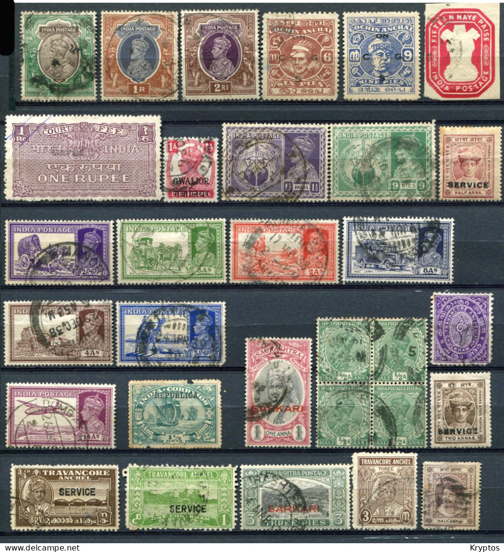 India - Before 1947. A Small Selection On 2 Pages. Mixed Condition! - Collections, Lots & Series