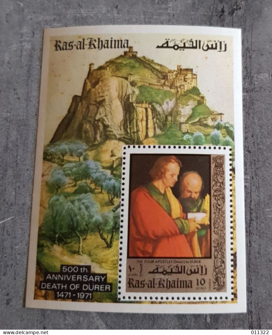 RAS AL KHAIMA 500TH ANNIVERSARY DEATH OF DURER MINI BLOCK MNH - Quadri