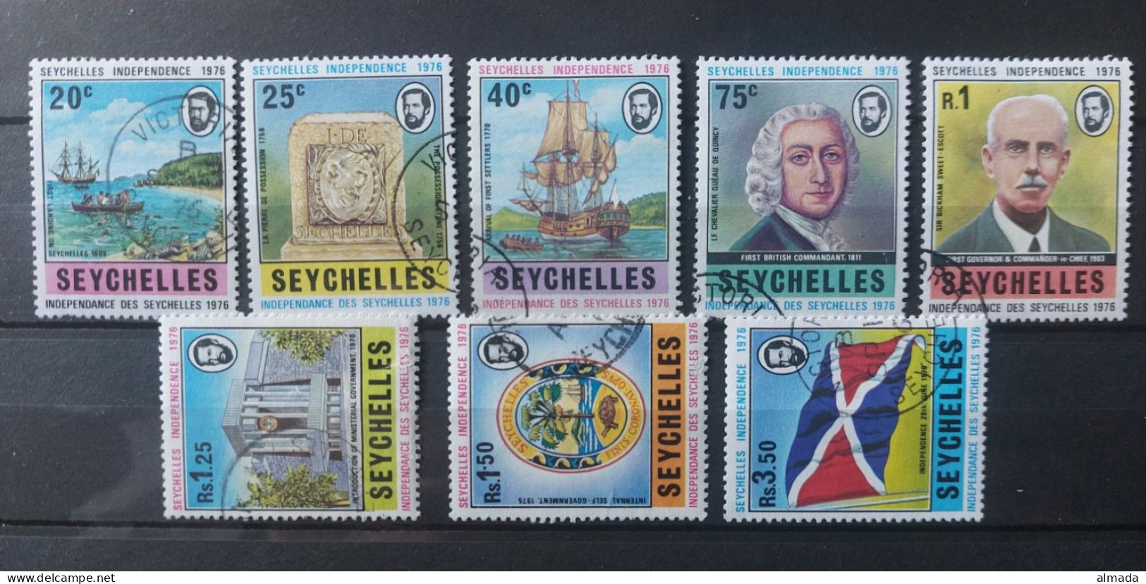 Seychellen 1976: Michel 348-355 Used, Gestempelt - Seychellen (1976-...)