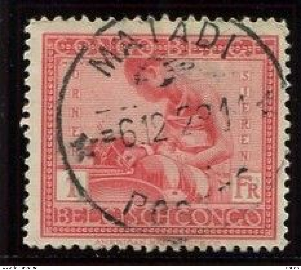 Congo Matadi Oblit. Keach 7A3 Sur C.O.B. 128 Le 06/12/1928 - Oblitérés