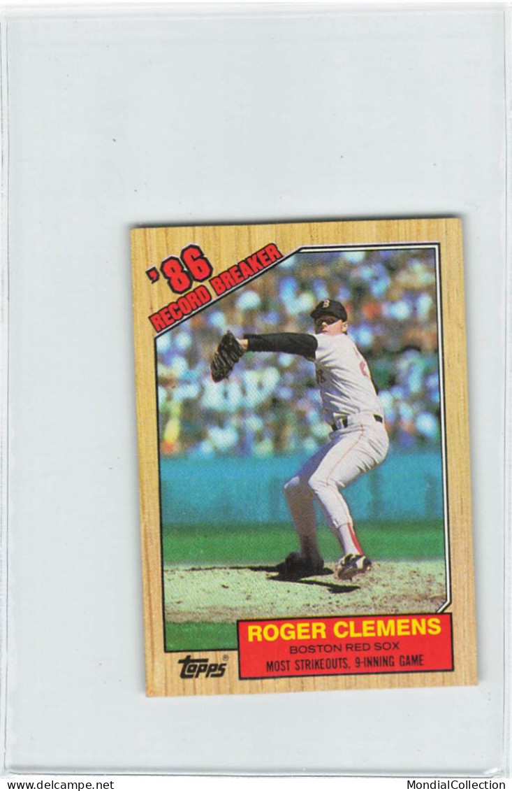 MIKI-AP8-014 BASEBALL CARTE TOPPS NUM 1 ROGER CLEMENS BOSTON RED SOX - Baseball