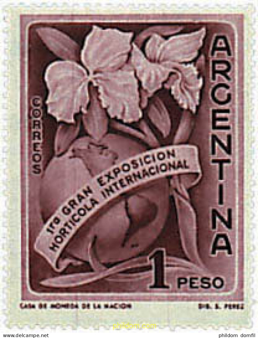 300454 HINGED ARGENTINA 1959 1 GRAN EXPOSICION HORTICOLA INTERNACIONAL - Ungebraucht
