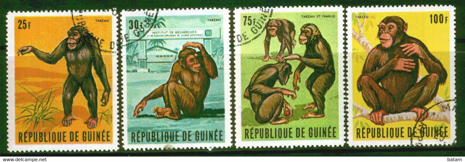 246 - Guinea - Monkeys - Used Set - Apen