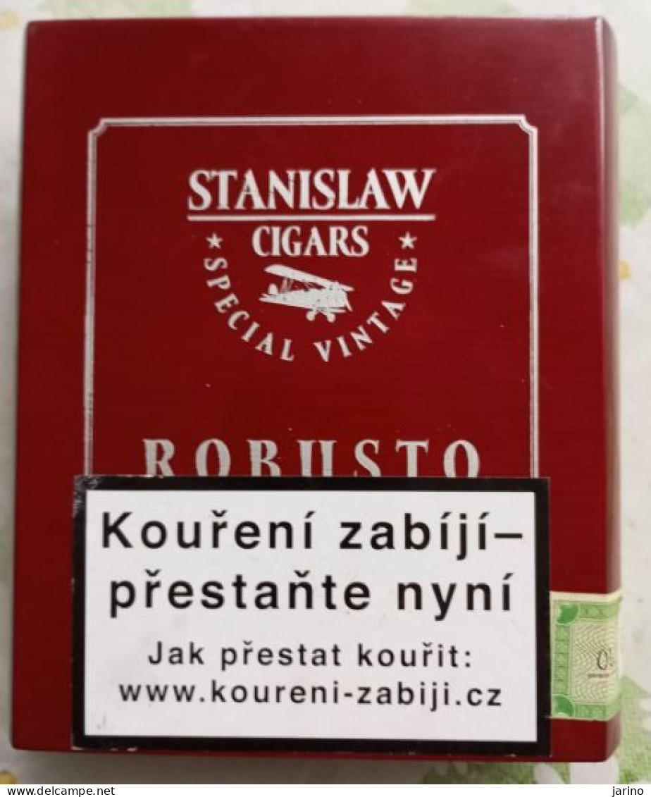 Boîte En Bois Pour 10 Cigares ROBUSTO - STANISLAW, Pays Du Bassin République Dominicaine- Hecho Et Mano, Special Vintage - Contenitore Di Sigari