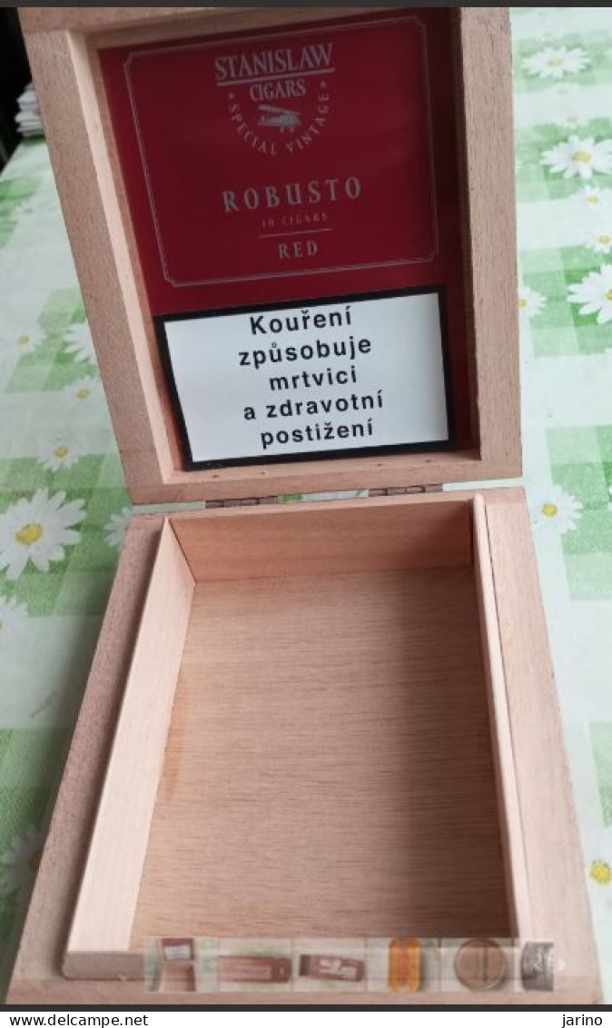 Boîte En Bois Pour 10 Cigares ROBUSTO - STANISLAW, Pays Du Bassin République Dominicaine- Hecho Et Mano, Special Vintage - Étuis à Cigares