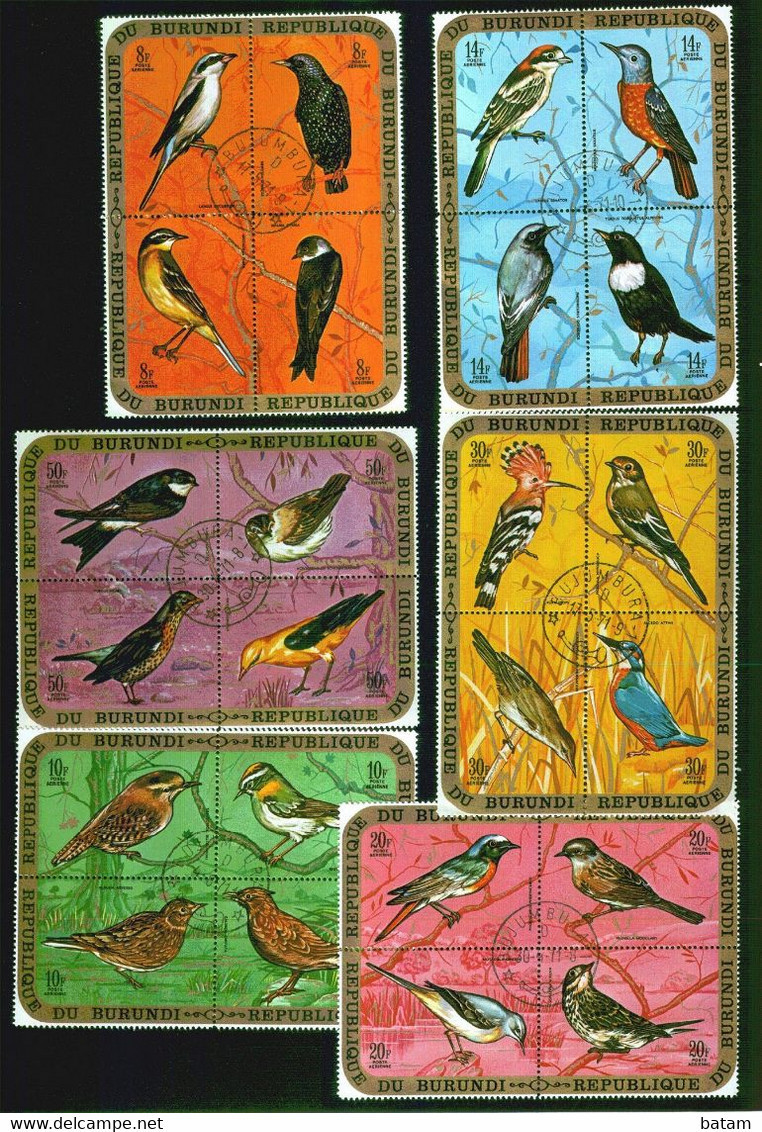 223 - Burundi 1971 - Birds - Used Set - Verzamelingen, Voorwerpen & Reeksen