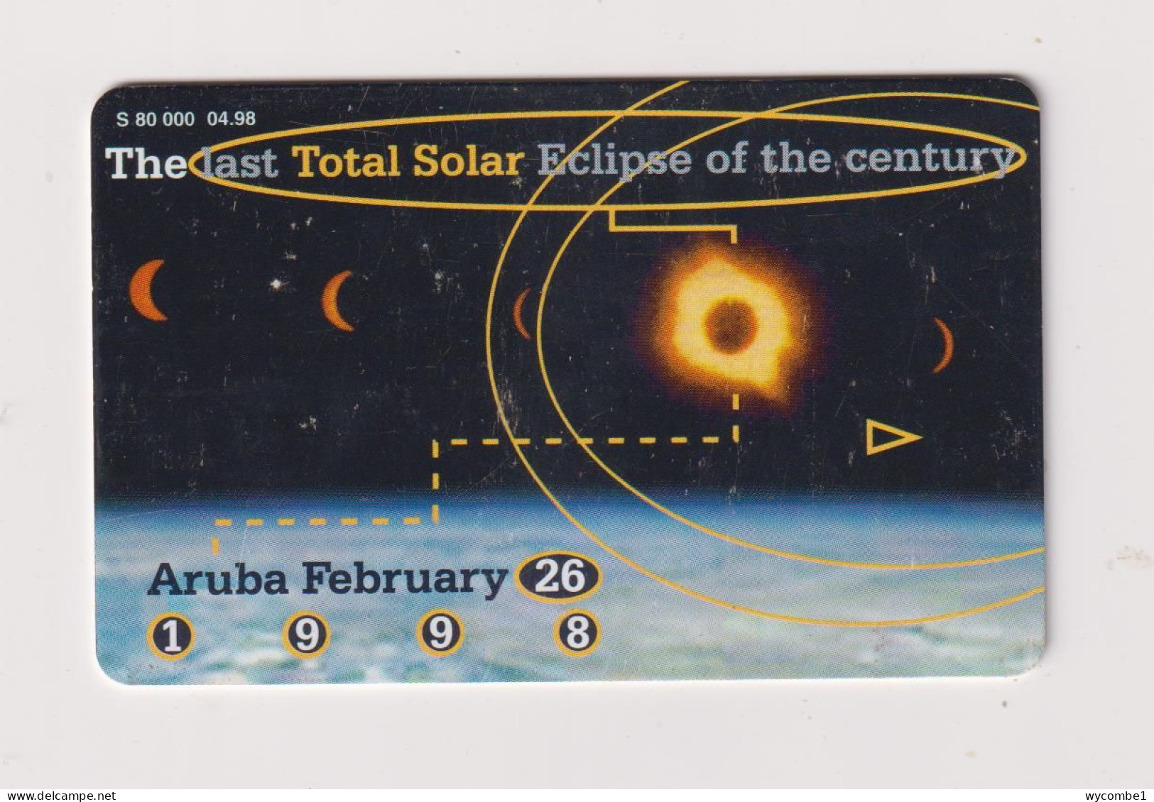 ARUBA -  Total Solar Eclipse Chip Phonecard - Aruba