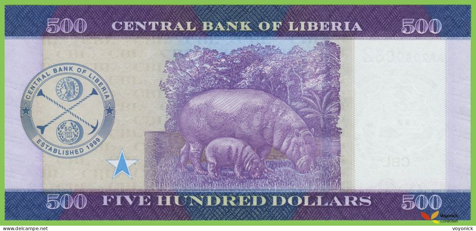 Voyo LIBERIA 500 Dollars 2017 P36b B316b AA UNC - Liberia