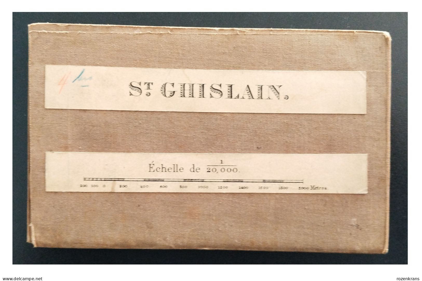 Carte Topographique Toilée Militaire STAFKAART 1871 St-Ghislain Borinage Tertre Boussu Le Grand Hornu Élouges Pâturages - Cartes Topographiques