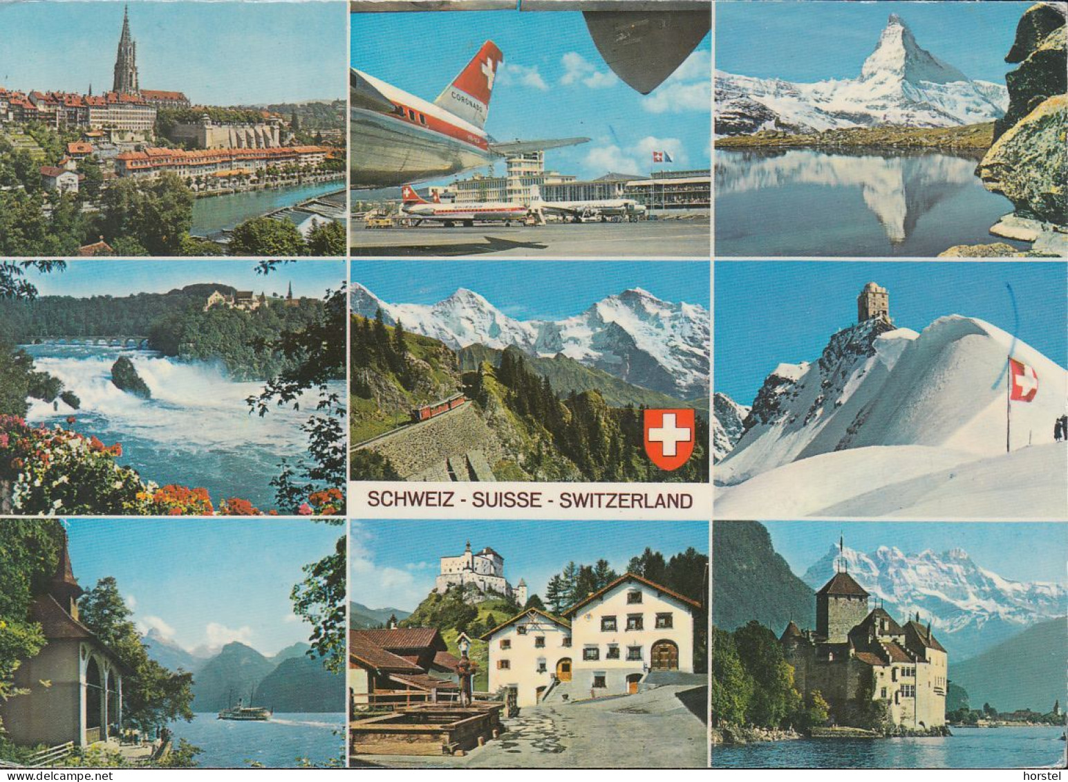 Schweiz - Switzerland - Alte Ansichten - Flughafen - Eisenbahn - Nice Stamp 1968 - Andere & Zonder Classificatie