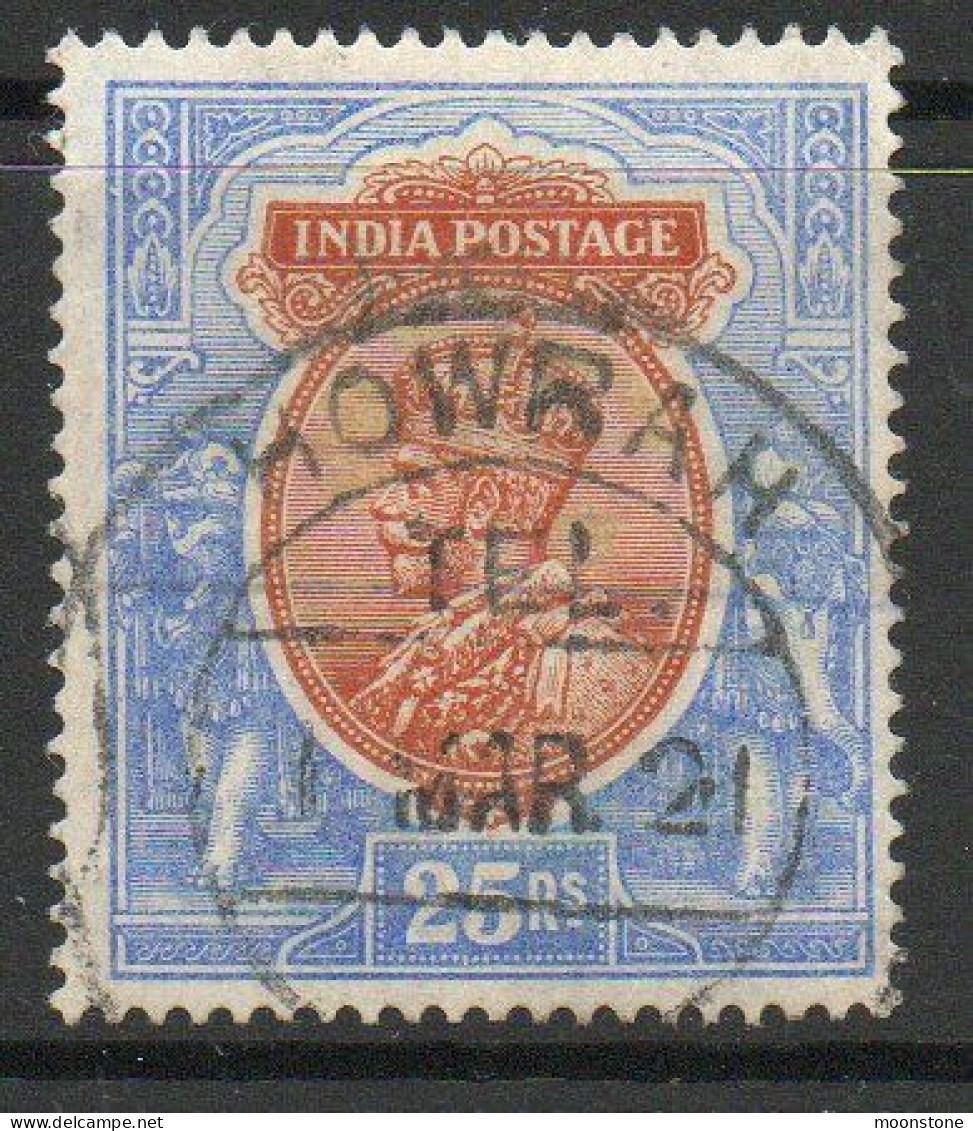 India 1911-23 GV 25 Rupees Orange & Blue, Wmk. Star, Used, SG 191 (E) - 1911-35 Roi Georges V