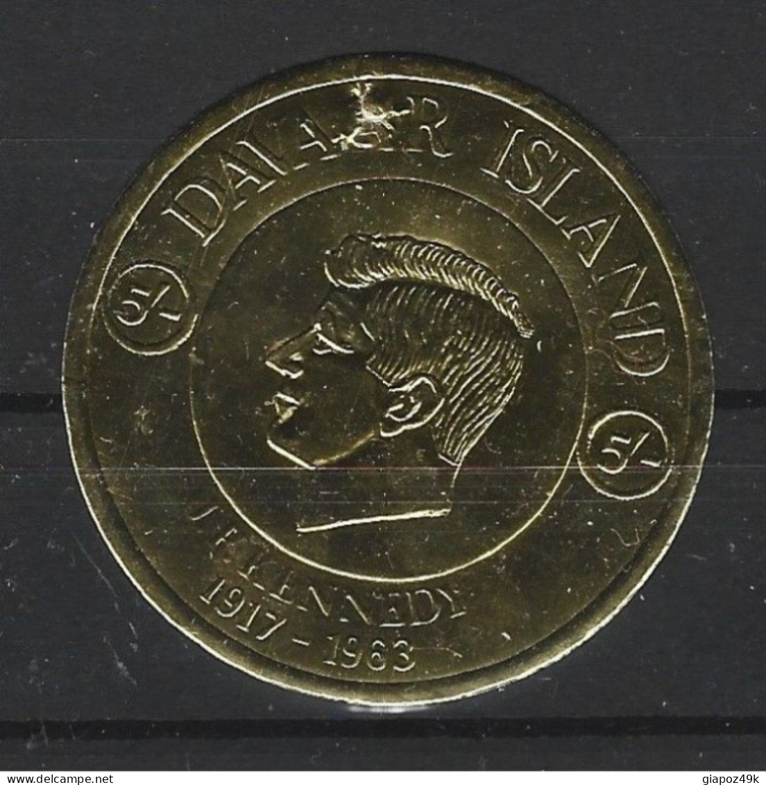 ● Davaar Island 1965 ֍ J F Kennedy ● Lamina D'ORO ● GOLD ● NON Dentellato * ● £ 5 ● N. 2455 ● - Local Issues