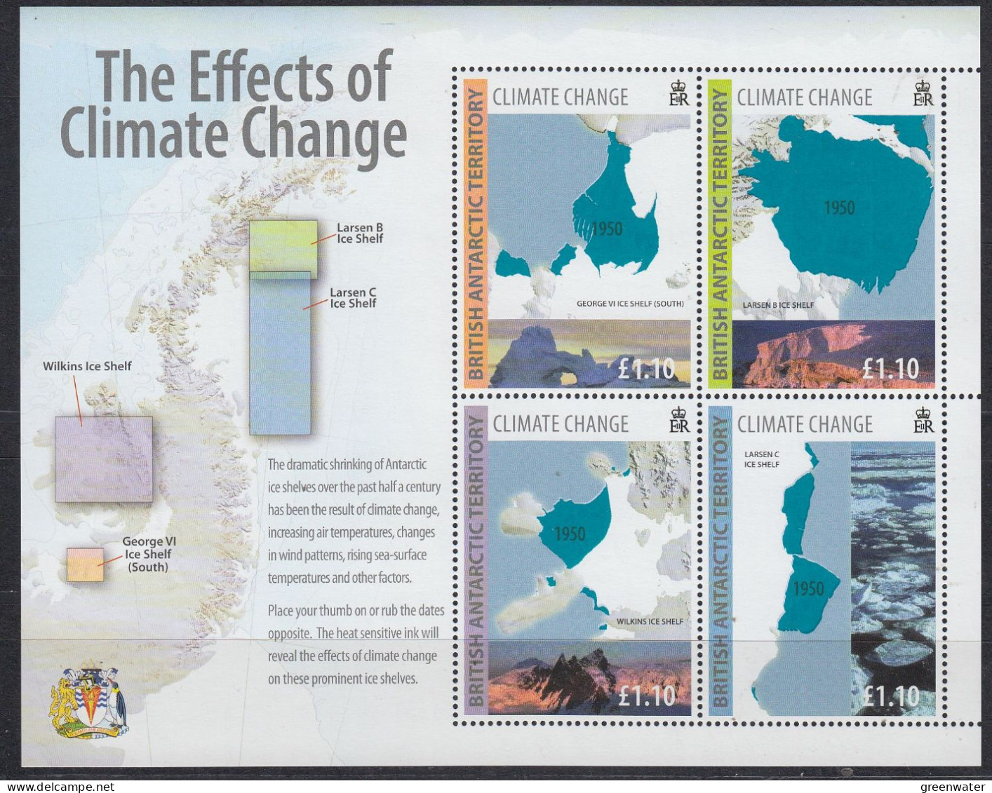 British Antarctic Territory (BAT) The Effects Of Climate Change M/s ** Mnh (ZO155) - Nuevos