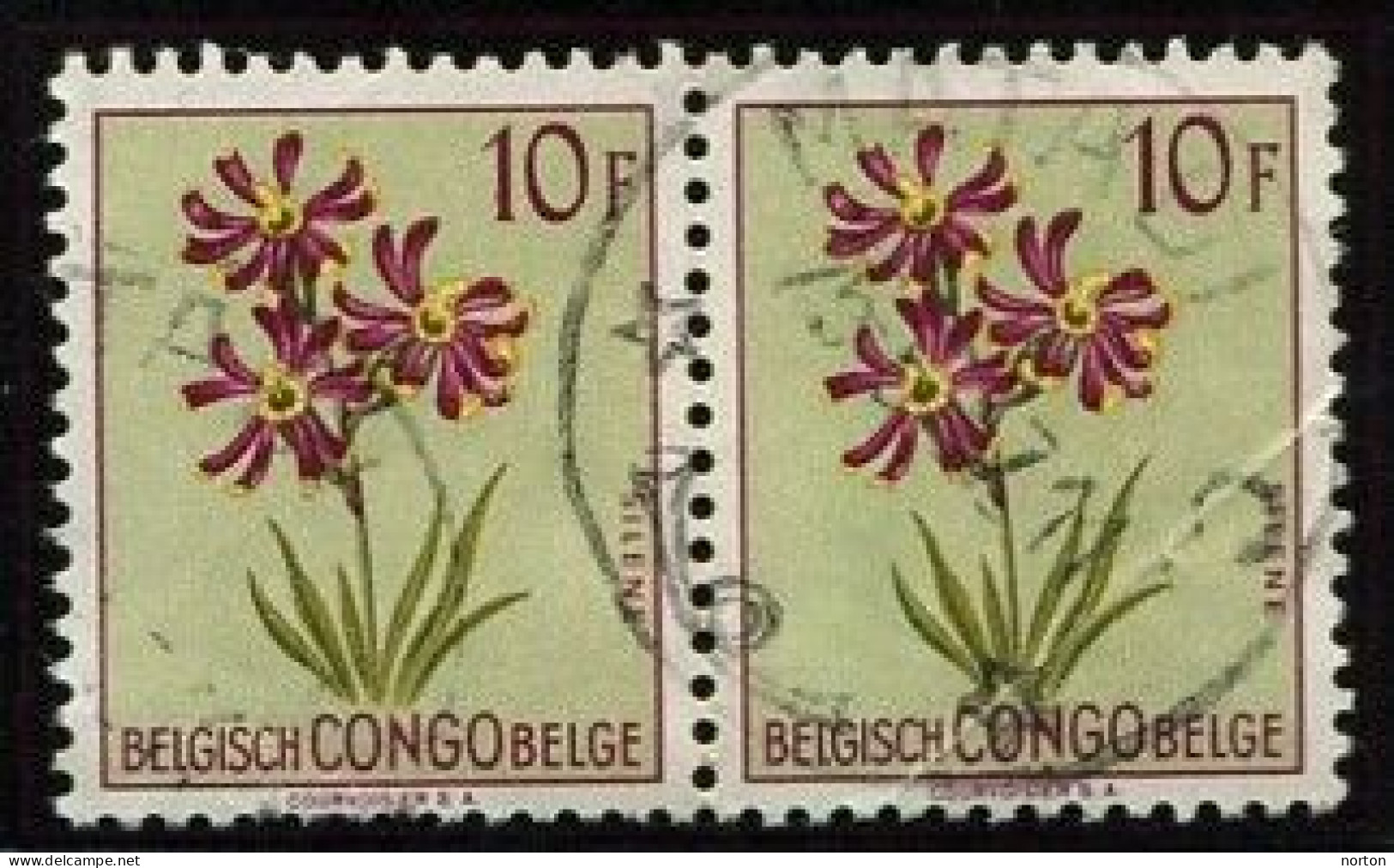 Congo Matadi Oblit. Keach 10(C) Sur C.O.B. 320 (paire) Le 25/05/1955 - Usati