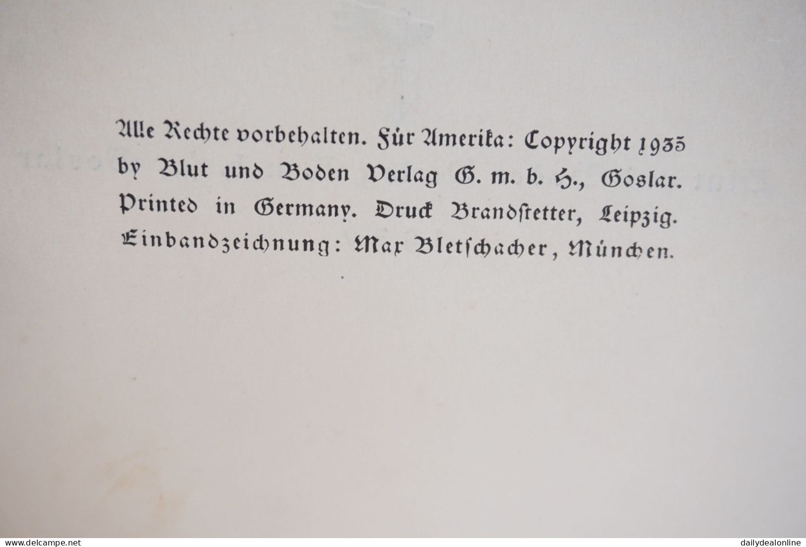 Dr. Johann Von Leers Odal Das Lebensgesetz Eines Ewigen Deutschlands 1936 2. Auflage Boden Verlag - 5. Guerres Mondiales