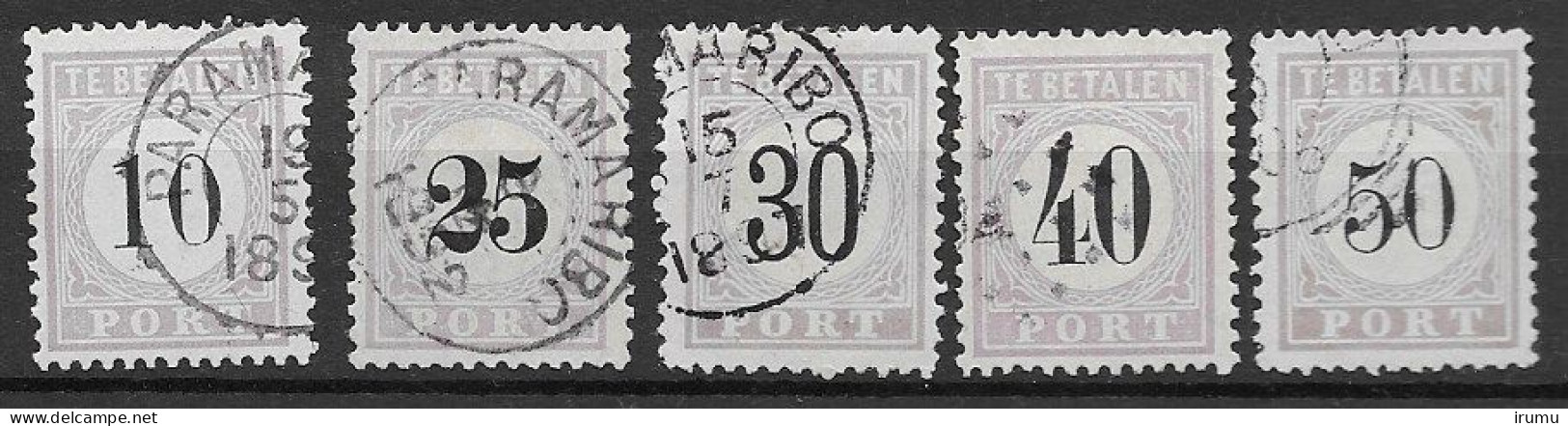Suriname 1886-88, 5 Waarden Type I, Kw 247 EUR (SN 2641) - Surinam ... - 1975