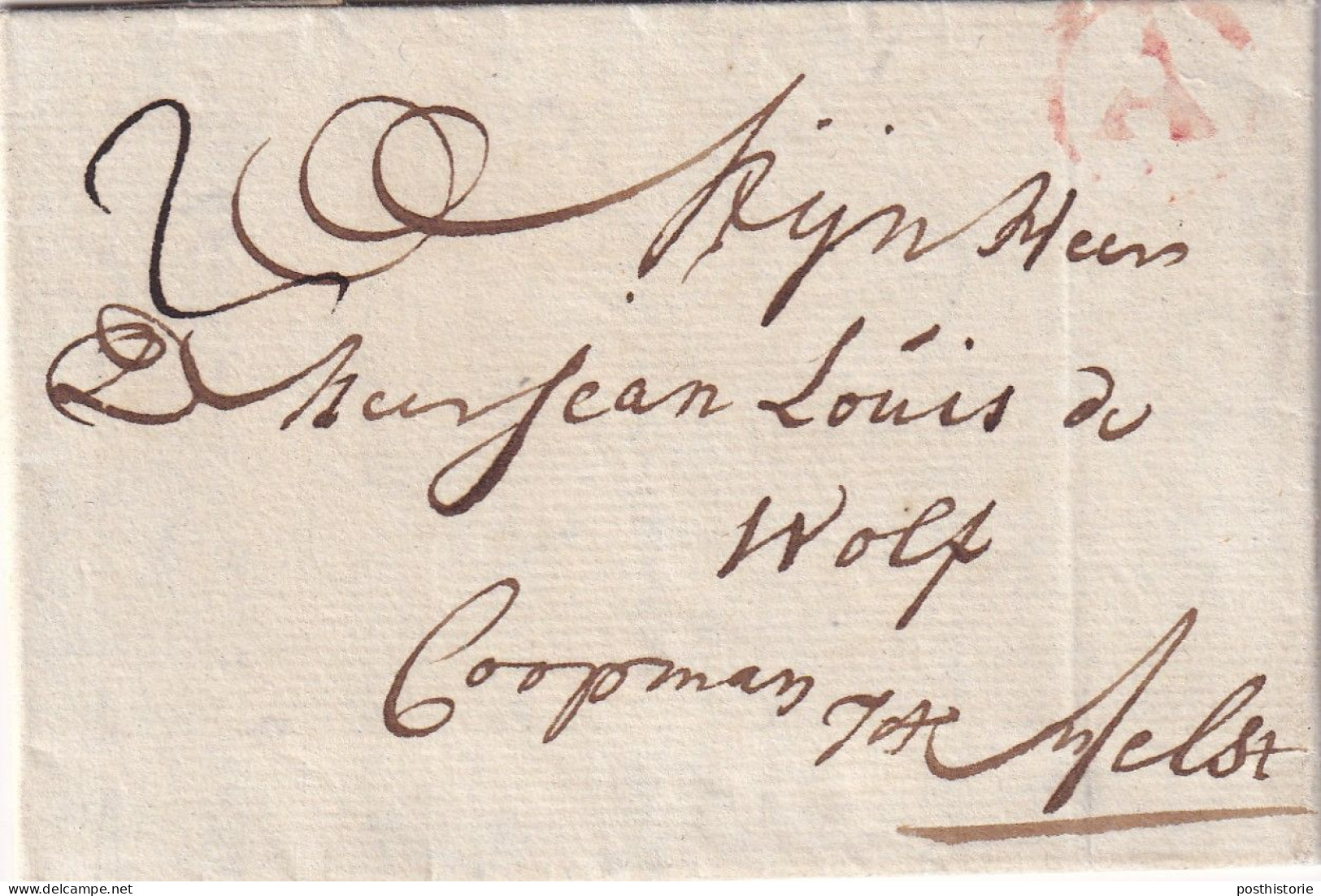 Complete Brief 14 Augustus 1788 Antwerpen Naar Aalst  Met A In Cirkel - 1714-1794 (Paises Bajos Austriacos)