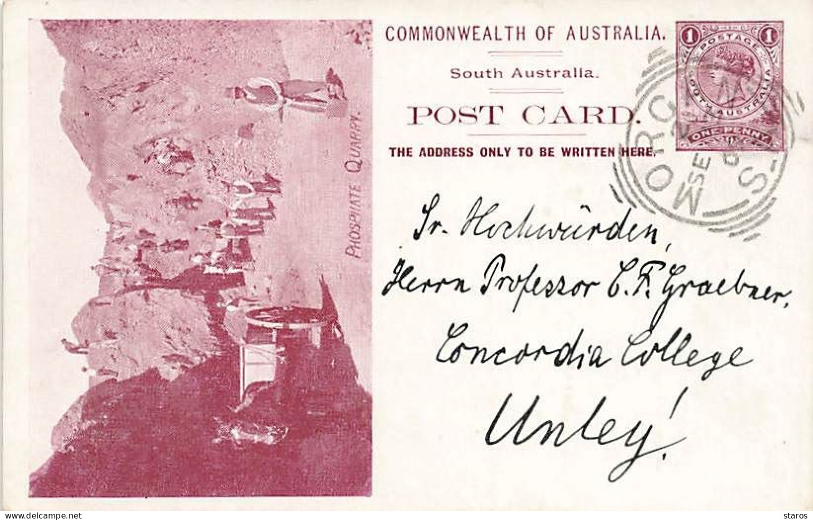 Australie - Phosphate Quarpy - Entier Postal - Otros & Sin Clasificación