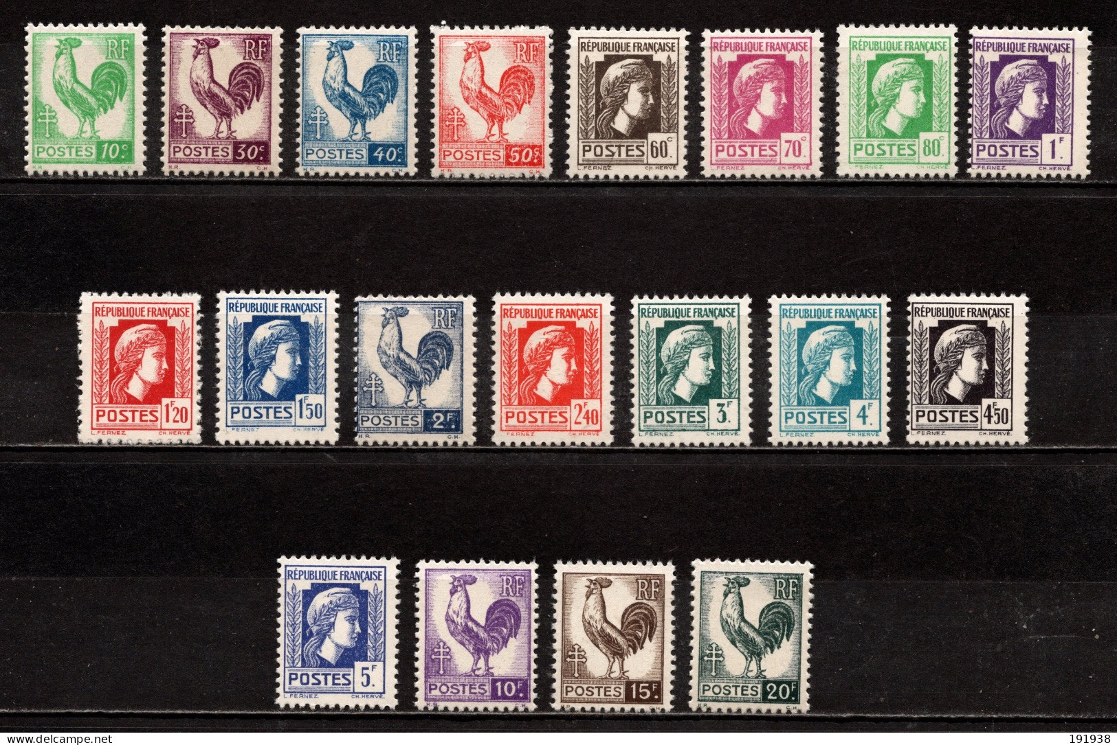 France N° 630/48**, Série Complète, Superbes - 1944 Coq Et Maríanne D'Alger