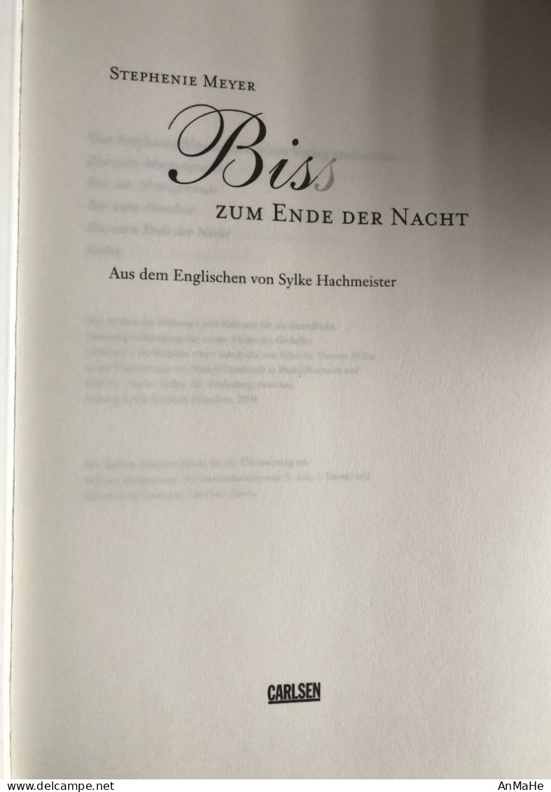 B1308 - Biss - Zum Ende Der Nacht - Stephenie Meyer - Roman - Unterhaltungsliteratur