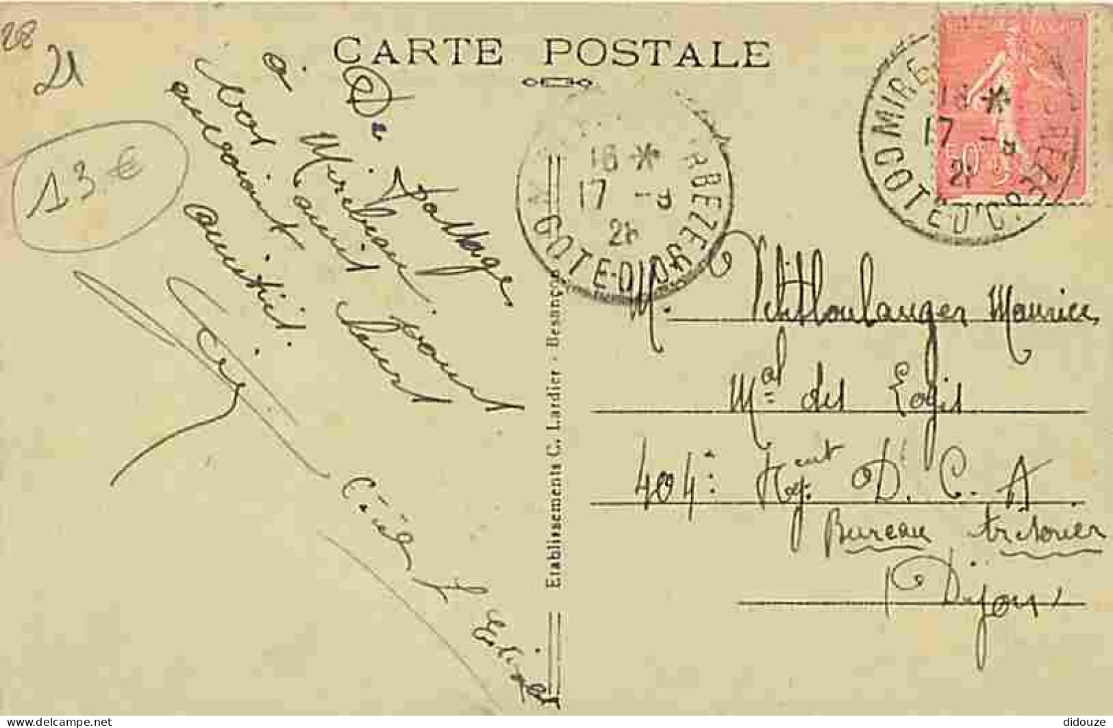 21 - Mirebeau Sur Bèze - Le Chalet Et Le Pont Sur La Bèze - CPA - Oblitération Ronde De 1926 - Voir Scans Recto-Verso - Mirebeau