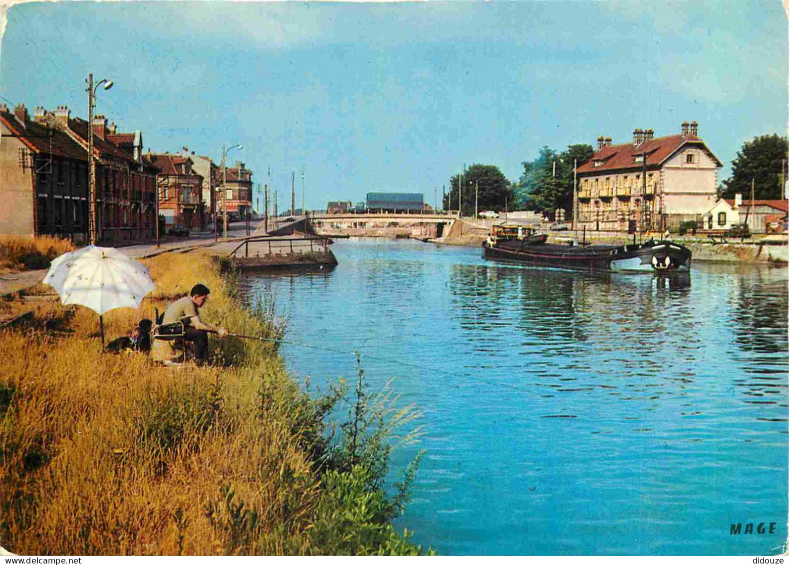 Bateaux - Péniches - Chauny - Le Canal - Pêche à La Ligne - CPM - Voir Scans Recto-Verso - Péniches