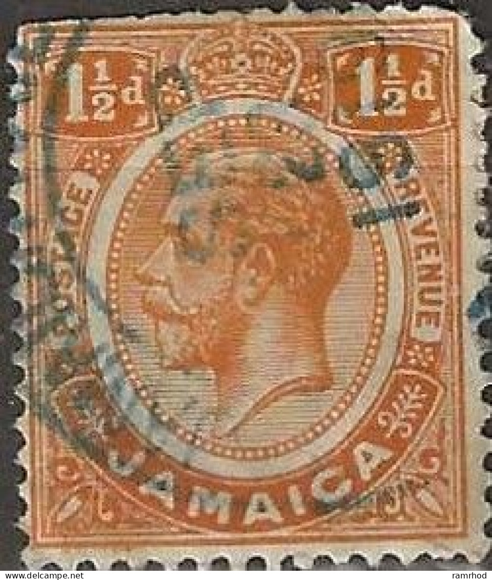 JAMAICA 1912 King George V - 1½d. - Orange FU - Jamaica (...-1961)