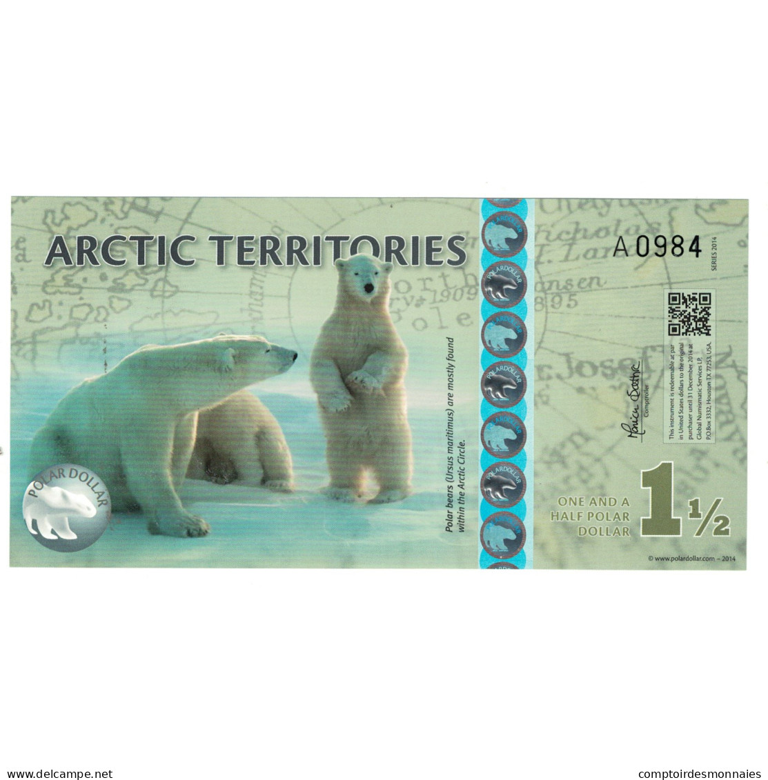 Billet, États-Unis, Dollar, 2014, 1,5 DOLLAR ARTIC TERRITORIES, NEUF - A Identifier