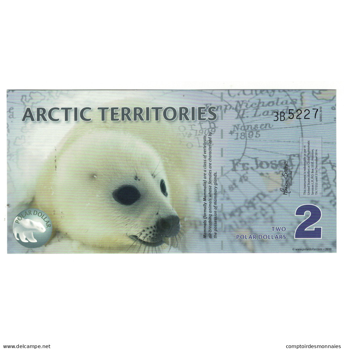 Billet, États-Unis, Dollar, 2010, 2 DOLLAR ARTIC TERRITORIES, NEUF - Zu Identifizieren