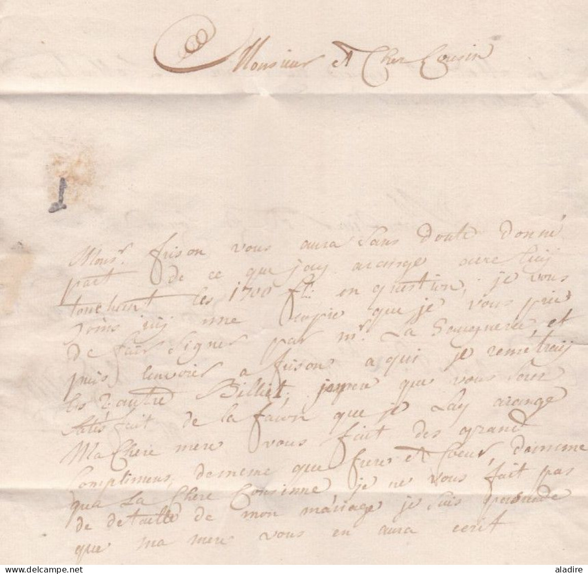 1760 - Marque Postale BRUXELLES Sur Lettre Pliée Avec Corresp Familiale En Français De 2 Pages Vers Bruges Brugge - 1714-1794 (Oostenrijkse Nederlanden)