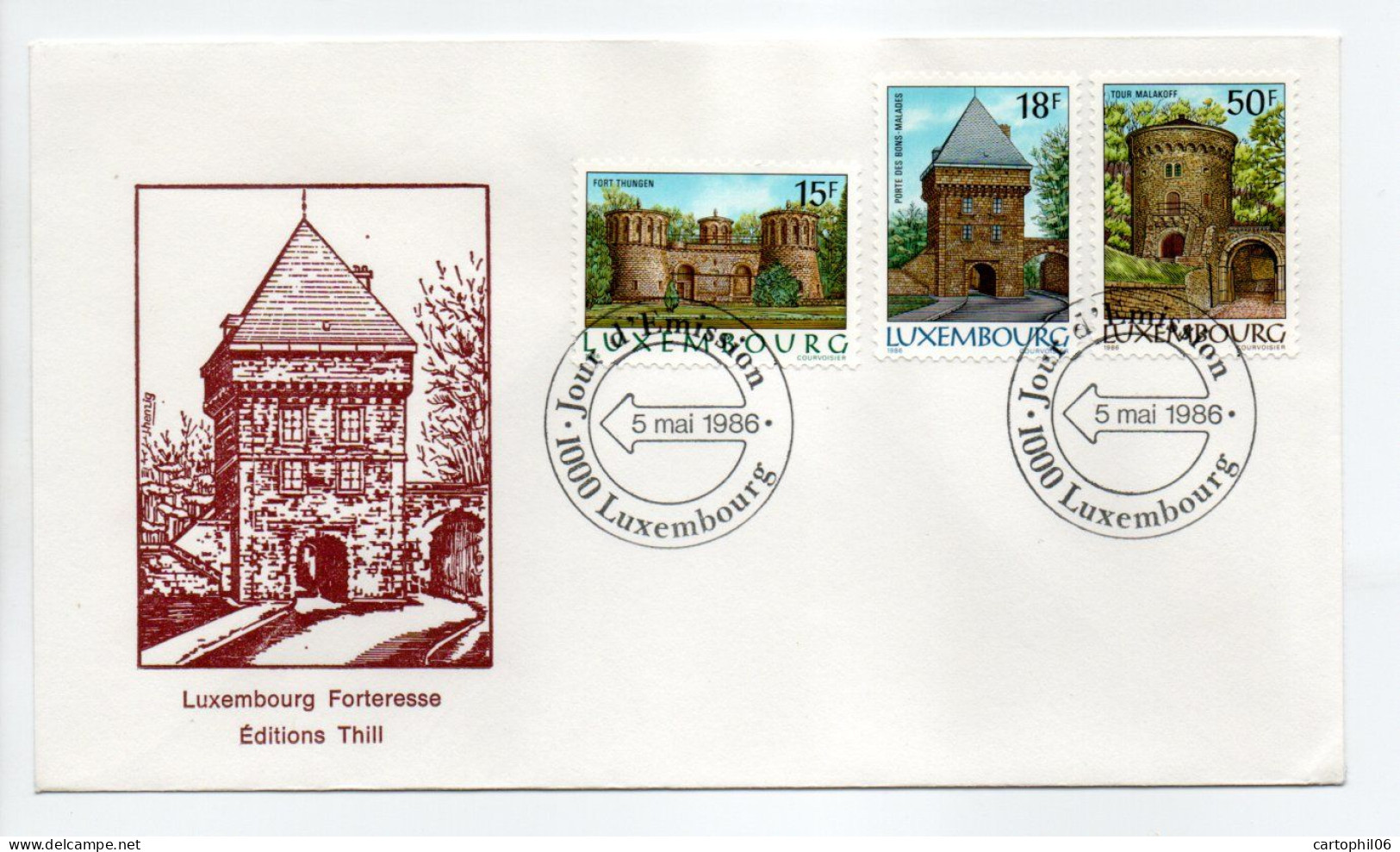 - FDC LUXEMBOURG 5.5.1986 - LES FORTERESSES - - FDC