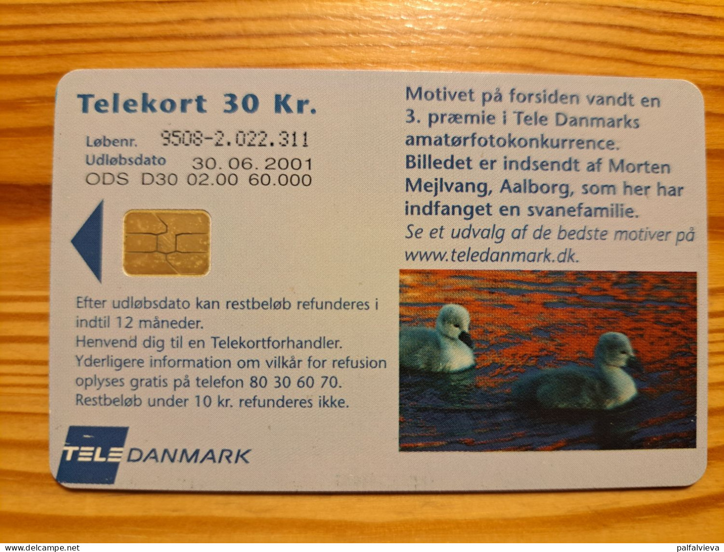 Phonecard Denmark - Bird, Swan - Dänemark