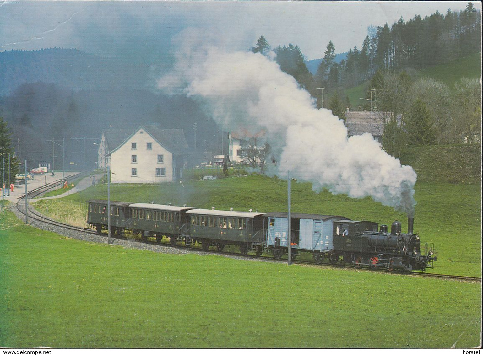 Schweiz - 8340 Hinwil - DVZO-Dampfzug Ob Neuthal - Tigerli - Station - Eisenbahn - 2x Nice Stamps "Polska" - Hinwil