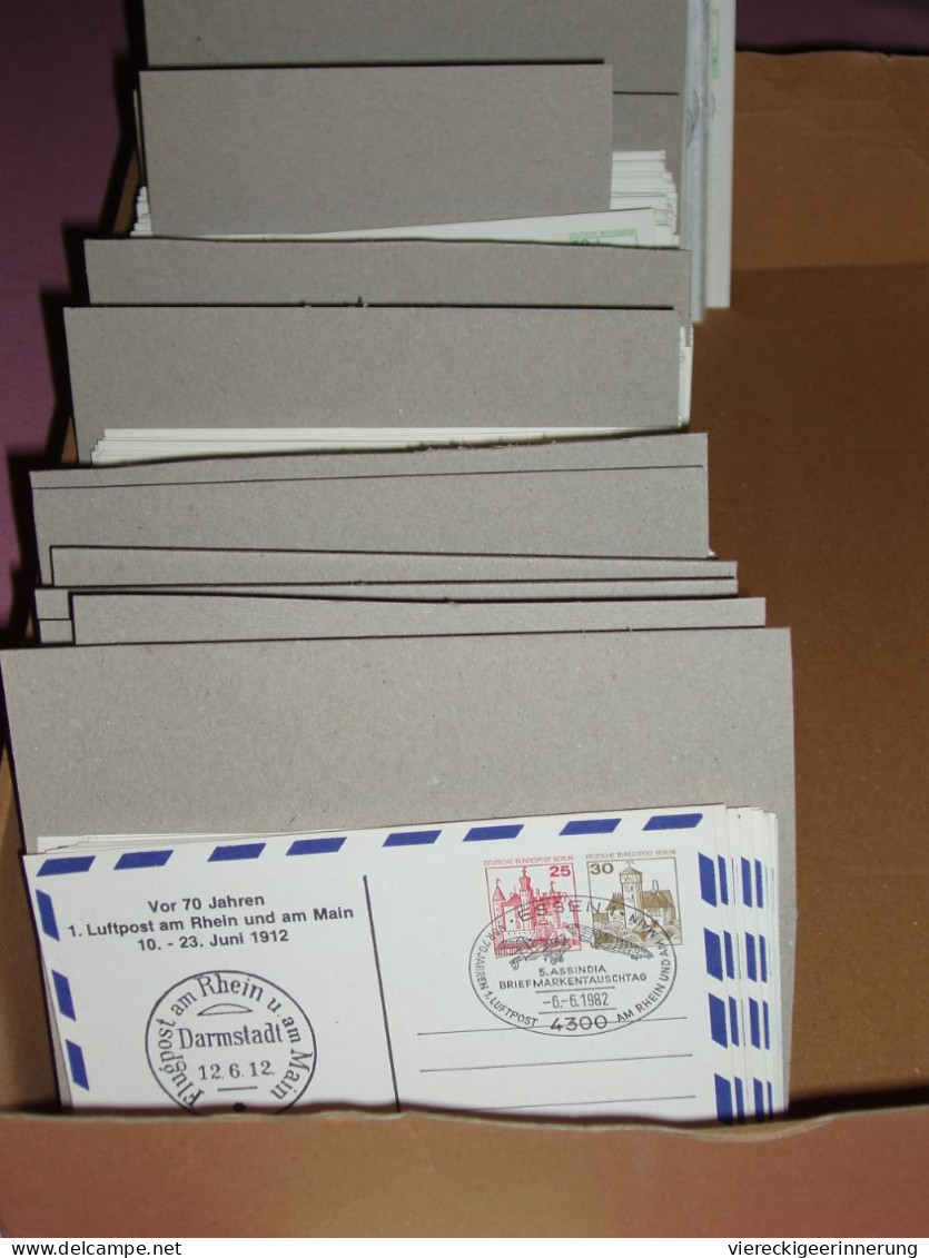 ! 1 Karton Ca. 1340 Deutschen Ganzsachen Bund, Berlin, Mit Sonderstempeln, Ca. 1978-1982, Privatganzsachen, Essen, Lot - Mezclas (min 1000 Sellos)