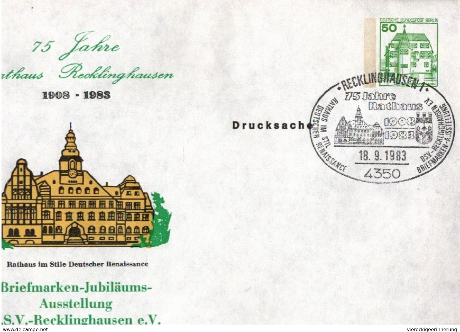 ! 1 Karton ca. 1340 deutschen Ganzsachen Bund, Berlin, mit Sonderstempeln, ca. 1978-1982, Privatganzsachen, Essen, Lot