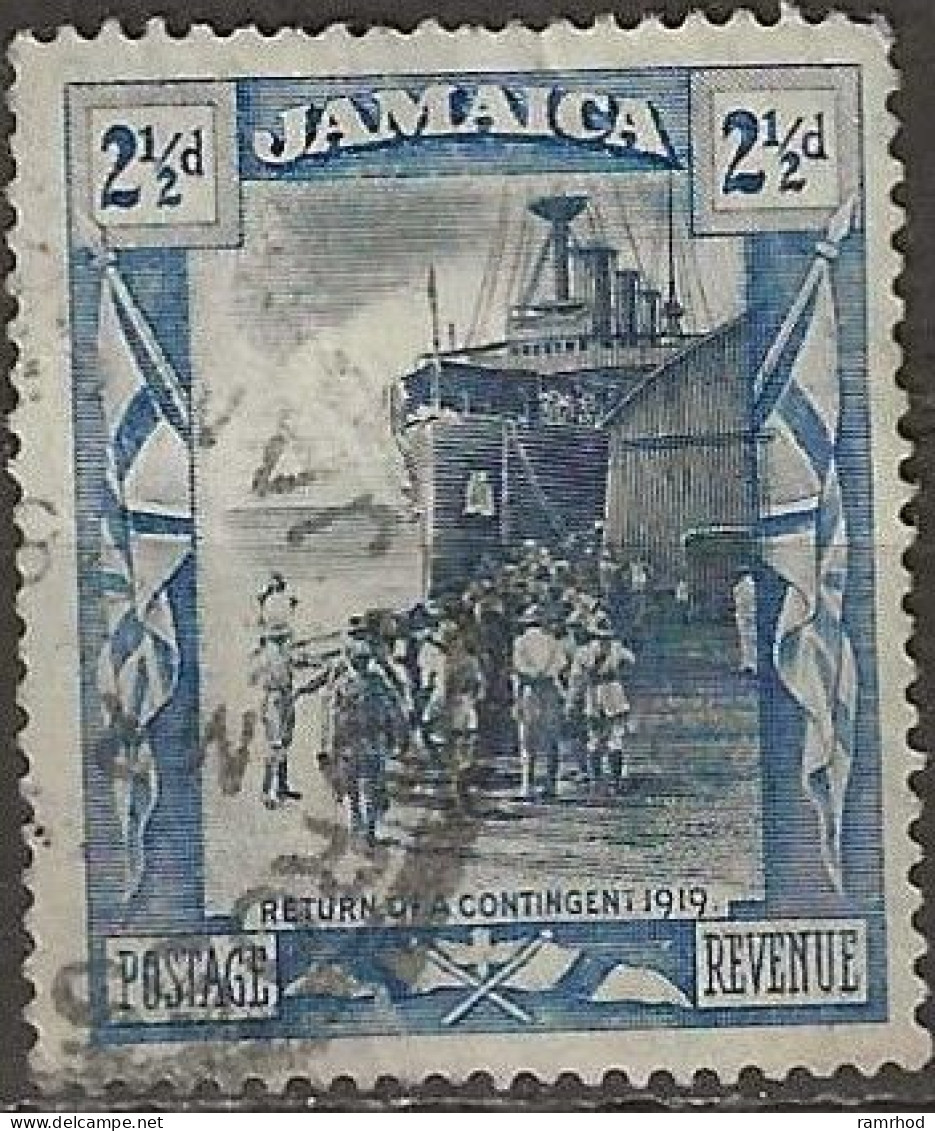 JAMAICA 1919 Return Of War Contingent, 1919 -  2½d. - Blue FU - Jamaica (...-1961)