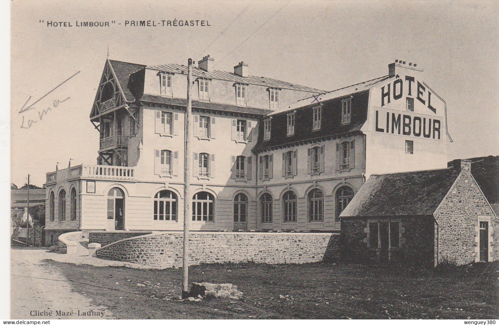 29 PRIMEL TREGASTEL    "HOTEL LIMBOUR"      TB  PLAN    EnV. 1920.   RARE - Primel