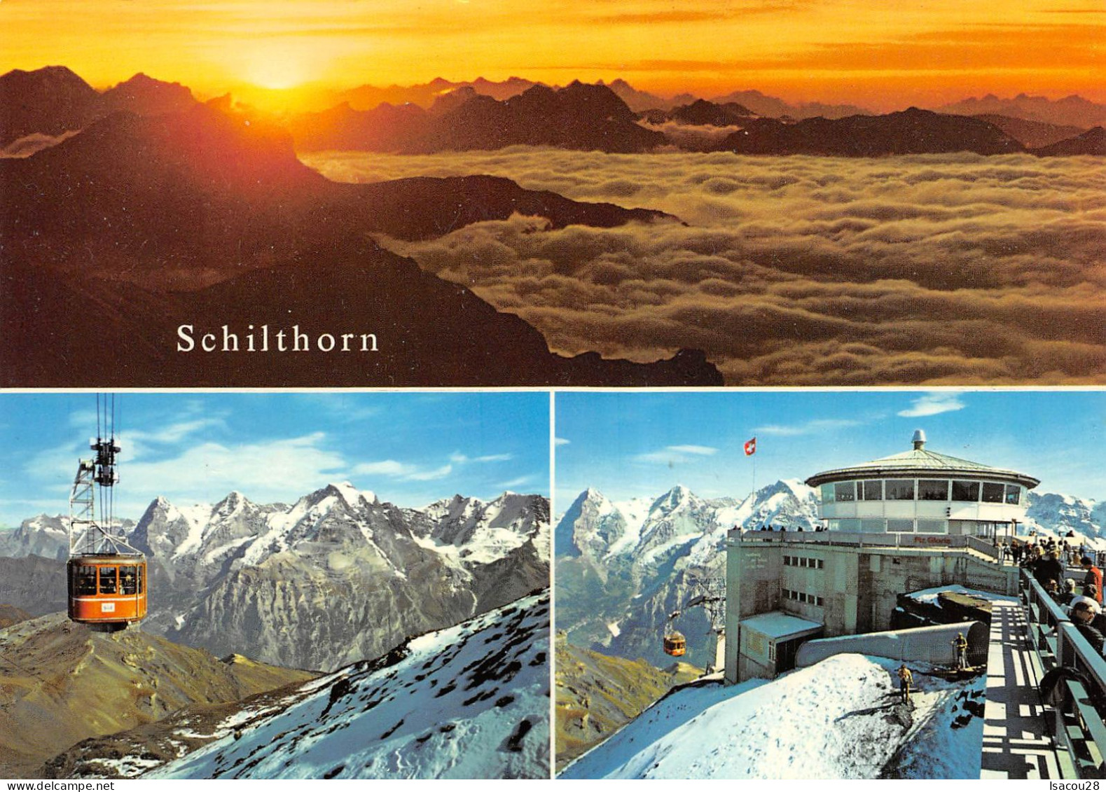 SOMMET SCHILTHORNBAHN MURREN AVEC LE RESTAURANT TELEPHERIQUE MER DE NUAGES 2971 M TBE CIRCULEE - Mürren