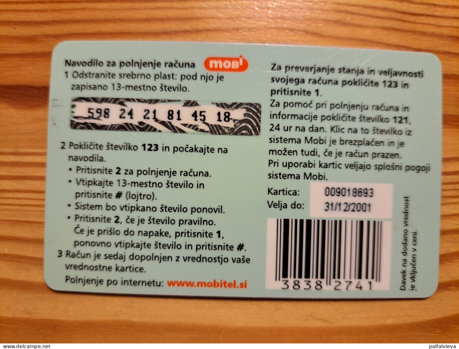 Prepaid Phonecard Slovenia, Mobi - Bird - Slovénie